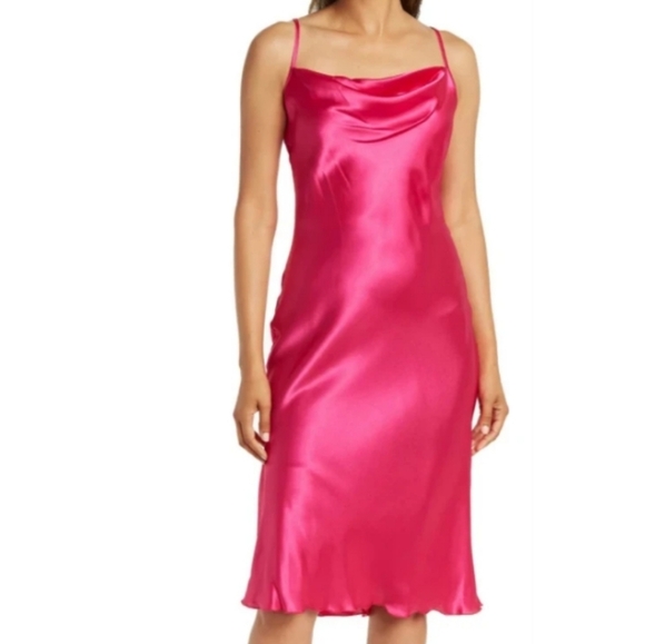 Bebe Satin Pink Slip Dress - Picture 1 of 8